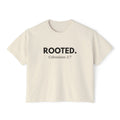 Rooted Colossians 2:7 Women's Boxy Tee — Christian Faith Graphic Shirt